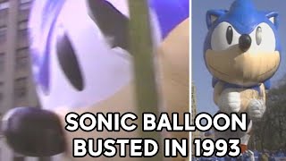 Sonic the Hedgehog balloon busted at 1993 Macys Thanksgiving Day Parade [upl. by Sibyls319]