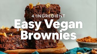 4Ingredient Easy Vegan Brownies  Minimalist Baker Recipes [upl. by Pazia]