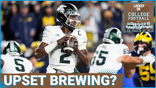 Michigan State UPSET potential could rely on Aidan Chiles running ability Big 10 Picks Week 10 [upl. by Asreht]