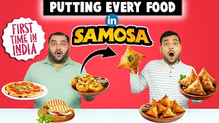 Putting Every Food In Samosa Challenge  Making Unique Samosa  Viwa Food World [upl. by Sirrap12]