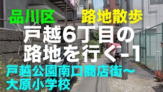 路地散歩「戸越6丁目の路地」を行く1 品川区 戸越公園南口商店街〜大原小学校 [upl. by Peder]