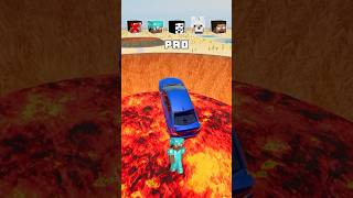 NOOB vs PRO vs HACKER vs HEROBRINE Car Lava Jump Challenge 25 🔥 🚗 shorts beamngdrive [upl. by Charmian]