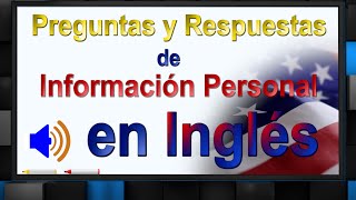 Aprende a responder tu INFORMACION PERSONAL en INGLES [upl. by Aihtnic]