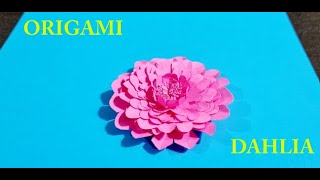 Cara Membuat Bunga Dahlia dari Origami  Fold a Beautiful Dahlia Flower with Origami [upl. by Pilif]