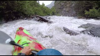 Kayaker Stuck Under a Log on the flooded Ubaye France 13 Carnage for All 2020 [upl. by Aspa]