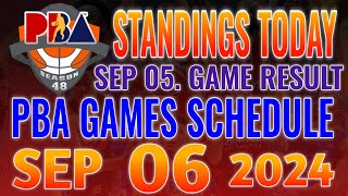 PBA Standings Today September 5 2024 Games Results  Games Schedule September 6 2024 [upl. by Korwun187]