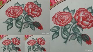 beautiful fabric painting designeasy tutorial for beginnersmulti dastkari [upl. by Godwin828]