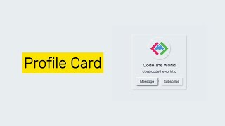 HTML CSS Profile Card  3 Minutes Tutorial [upl. by Nilved221]