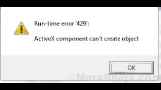 Como resolver erro 429 ActiveX component CANT Create Object [upl. by Santoro]