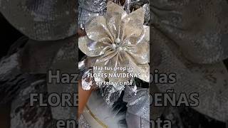 HERMOSAS FLORES NAVIDEÑAS CON TELA Y CINTA🎄 trending [upl. by Fonville]