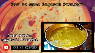 Aalu Palak Paratha  Layered Paratha  How To Make  KRS KA KITCHEN  EasyReceipe [upl. by Stan249]