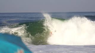 Bodysurfer Mark Drewelow Catching A HUGE Barrel Ride in Puerto Escondido Mexico [upl. by Niccolo]