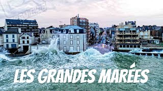 Tempête Eleanor filmée en drone  Easy Ride Opérateur Drone  SaintMalo  Bretagne  France  Marée [upl. by Ahtoelc70]