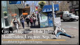 Walking tour Uruguay🇺🇾 Av 18 de Julio Montevideo [upl. by Virnelli]