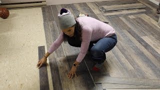 How to Install Vinyl Flooring Over Tiles Over Linoleum Tiles  Thrift Diving [upl. by Kiraa]