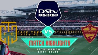 Cape Town City FC vs Stellenbosch FC 01 Goals amp Extended Highlights DStv Premiership [upl. by Aryad]