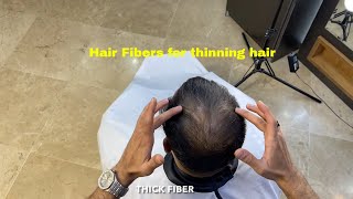 Hair fibers spray for thinning hair  to conceal thinning and receding hairline by THICK FIBER 2022 [upl. by Fiedling565]