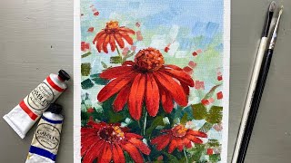 How to Paint Oil Painting  ConeflowerTutorial for Beginners Step by Step [upl. by Aniara]