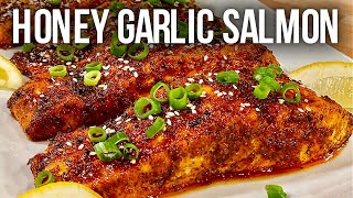 DELICIOUS Baked Honey Garlic Salmon  EASY Salmon In The Oven Recipe [upl. by Oriane]