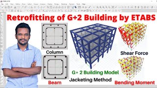 Retrofitting of G2 Building by ETABS Software  Civil Engineering  Building design  Analysis [upl. by Jewell938]