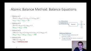 Mass balance in English  43  Example on mass balance on reactive system methane combustion [upl. by Irvine635]