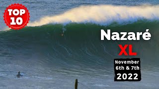 TOP 10 BEST WAVES Nazaré XL First SWELL of The Season  Nazaré November 7th 2022 [upl. by Akirdnwahs]