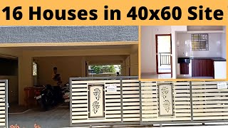 16 Houses in 40x60 Building Home Tour along with 3D Plan in Bangalore [upl. by Palmore]