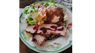 Early Family Thanksgiving delicious dinner food thanksgiving turkey brisket viralvideo [upl. by Dunstan]