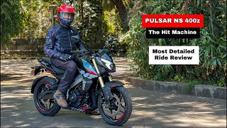 2024 Pulsar NS400z Most Detailed Ride Review [upl. by Akitahs]