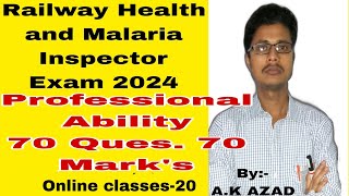 Railway Health and malaria Inspector online exam 2024online classes Class20 [upl. by Nnaylloh]