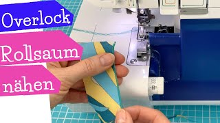 Rollsaum mit der Overlock nähen  Umbau zum Rollsaum verschiedene Modelle  Nähanleitung  mommymade [upl. by Moir885]