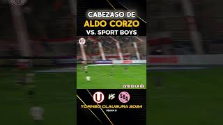 Cabezazo de Aldo Corzo chocó en el palo de Sport Boys ydaleu universitariodedeportes [upl. by Ahtibbat605]