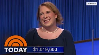 ‘Jeopardy’ Champ Amy Schneider Becomes 1st Woman To Win More Than 1 Million [upl. by Yrrah]