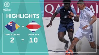 Turks and Caicos 210 Costa Rica  Concacaf Beach Soccer Championship [upl. by Kone]