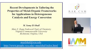 Samy ElShall presents Developments in Tailoring Properties of MOFs for Catalysis amp Energy [upl. by Lomasi257]