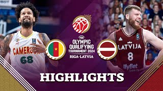 Latvia 🇱🇻 hang tough to overcome Cameroon 🇨🇲 in Riga  Highlights  FIBA OQT 2024 Latvia [upl. by Fidelia]