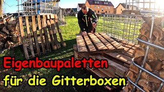 Apfelbaum zerlegen und Palette für Gitterbox bauen [upl. by Torrin]