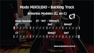 Backing Track Fusion Funk MIXOLIDIO C7 Armonía Modal guitar jam training Groove Modal [upl. by Juback]