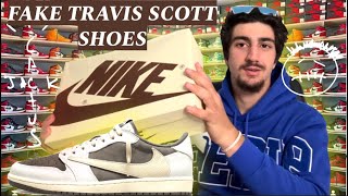 I FOUND FAKE 50 TRAVIS SCOTT SHOES Review [upl. by Gone]