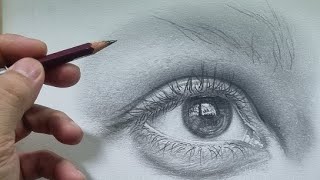 DRAWING Live Hyperrealistic Eye Pencil Tutorial [upl. by Pollie]