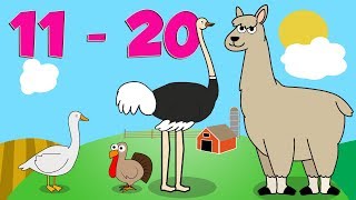 Learn to Count 11 to 20 with Number Farm  Toddler Fun Learning [upl. by Earissed160]