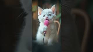 cat singing cute 😻  Cat Music  Emotional poetry Cat  New Music Cat shorts cat trending [upl. by Ahsoyem]