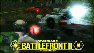 Defense in Dagobah  Online Multiplayer  Star Wars BattleFront 2 2005 Remastered [upl. by Neehsas]