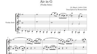 Air in G Violin Solo Score  ROMAN KIM [upl. by Kcod]