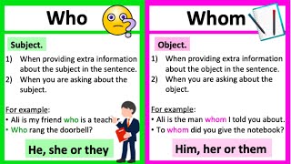 WHO vs WHOM 🤔 Whats the difference  Learn with examples [upl. by Luz93]