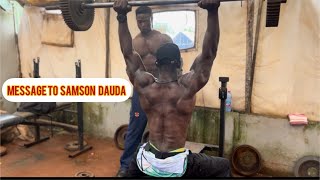 Message to Samson Dauda Mr Olympia [upl. by Ramma1]