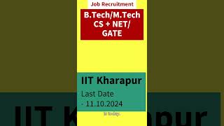 IIT Kharagpur Junior Research Fellow amp Project Engineer Job for MTechBTech in Computer Science [upl. by Artiek]