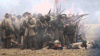 North Carolina Troops 58th Regiment reenactors at Bentonville NCs 150th anniversary battle [upl. by Marigold]