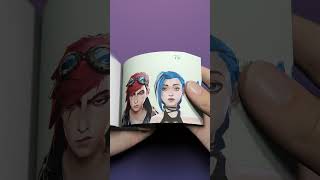 Jinx And VI Singing quotDeath Bedquot FlipBook lol flipbook shorts [upl. by Annoyek]