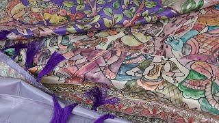 semi pure silk oil printed kalamkari desiger sarees [upl. by Akiram]